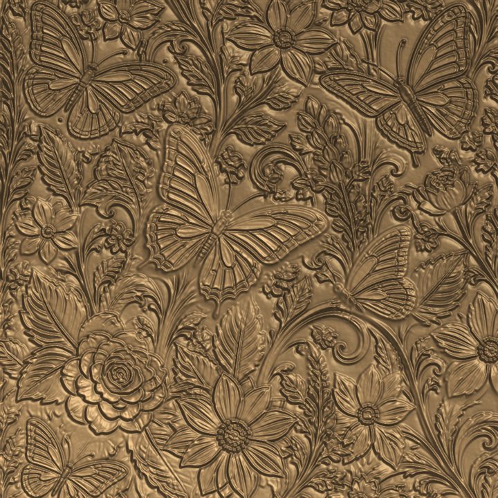 3D relief carving of butterflies generated in the browser from colour art